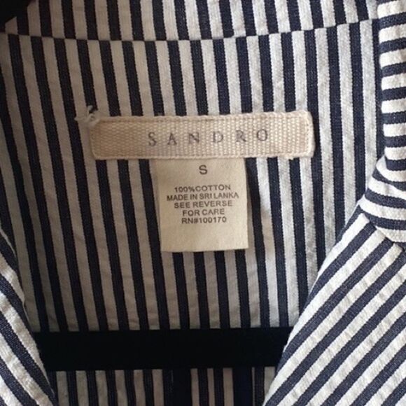WOMENS SANDRO PINSTRIPED JACKET SIZE SMALL - Picture 2 of 3